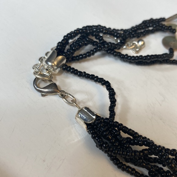 19" Eclectic Button and Seed Bead Multi Strand Necklace - Picture 7 of 10